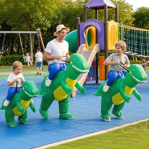 Disfraz inflable de dinosaurio T Rex para niños miniatura 4