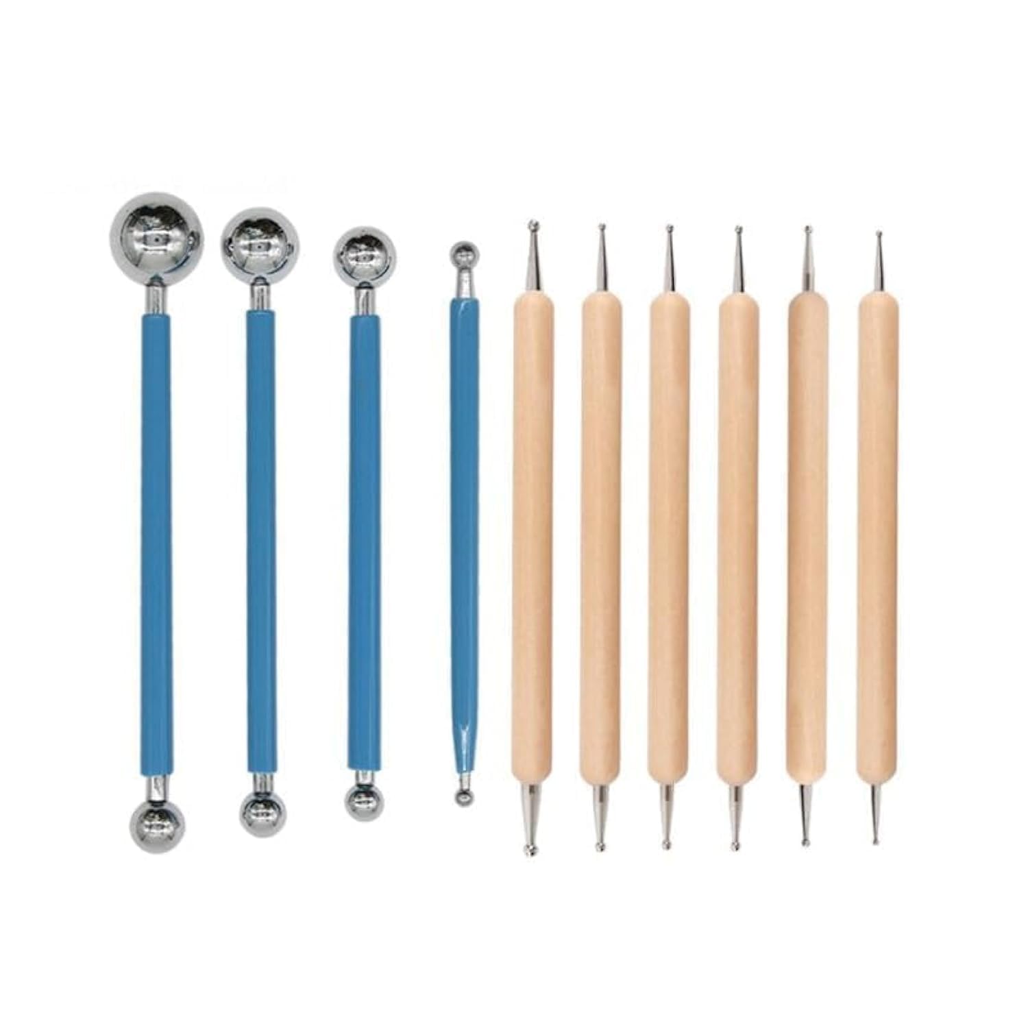 9 Pcs Ball Stylus Tools Dotting Sculpting Modeling Tools Clay Ceramics Pottery Carving Modelling Tool Embossing Sculpting Set