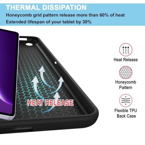 Image of CEDO Smart Case for OnePlus Pad Go 2 (12.1 inch) Tri-Fold Flip Folio Cover | Pencil Holder | Auto Wake-Up /Sleep Mode | Multi View Angles Stand TPU Backcover (Black)