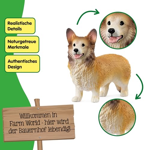 schleich Farm World | Welsh Corgi 13999 | schleich Bauernhof Spielfigur | detailgetreue Tierfiguren | tolles Geschenk für Jungen und Mädchen | Bauernhof Spielzeug ab 3 Jahre | 2 x 5 x 4 cm