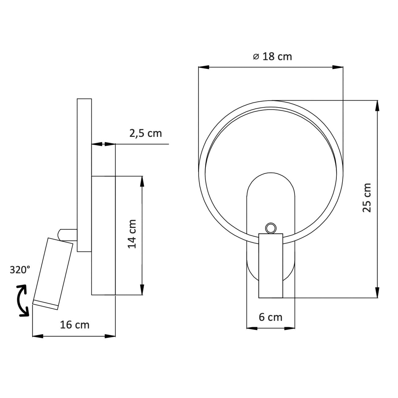 KOSILUM – Aplique dorado doble luz con lector centrado – Lona – Luz blanca cálida iluminación salón dormitorio cocina pasillo – 1650 lm – LED integrado – IP20