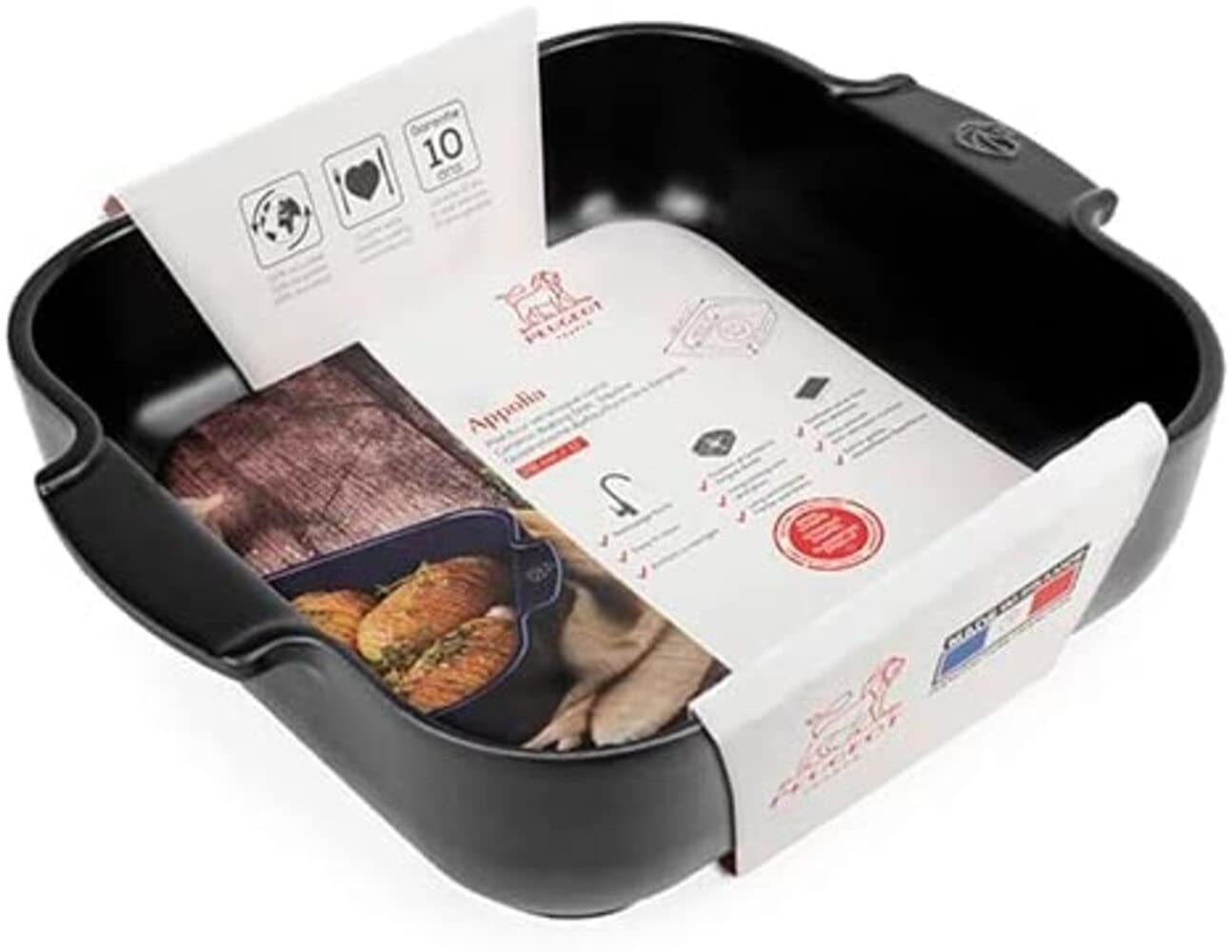 PEUGEOT, Square ceramic casserole dish, 28 cm (including handles) x 23.7 cm x 7.2 cm, capacity: 2.7 L, 10 year guarantee - Image 3