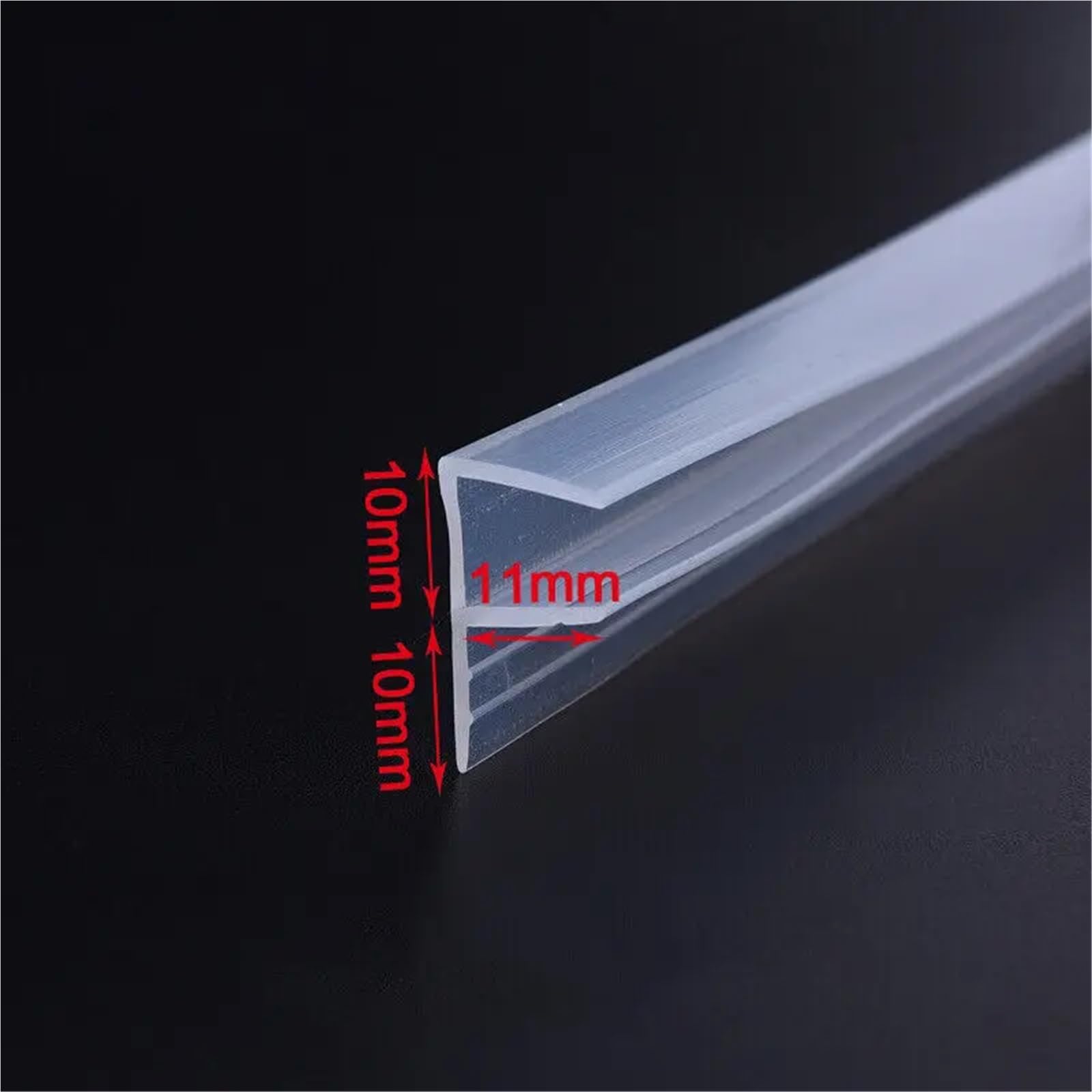 5M Transparent F/H Form Dichtung Streifen Silikon Gummi Dusche Zimmer Tür Fenster for 6/8/10/12mm Glas für Duschtüren, Glas(F 6mm)