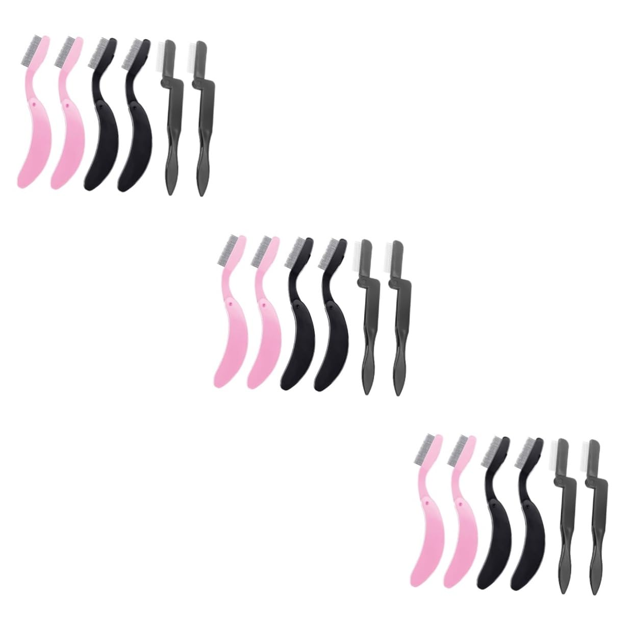 18pezzi Pettini Inossidabilper Sopracciglia e Combs Pieghevoli Per Make-up Strumento Rifinitura Per e Sopracciglia Facile Usare Per Professionisti e Personale