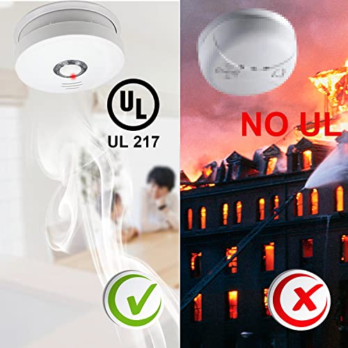 Smoke Detector, 3 Packs Photoelectric Smoke Alarm Fire Alarm With Light Sound Warning 9V Battery (Included) Powered Fire Safety For Home Hotel School Etc #TOP2