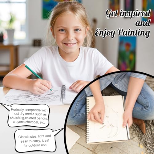 Skizzenbuch A4, Zeichenblock Skizzenpapier Zum Zeichnen Malblock 160g/m² Dickes Papier Spiralbindung für Künstler Kinder Studenten (40 Blatt/80 Seiten)