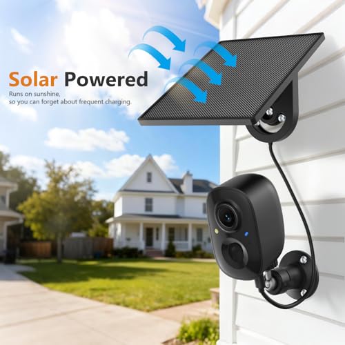 Image of 2K FHD Security Camera Wireless Outdoor Cameras for Home Security,AI Human Detection,Instant Alert,Color Night Vision,SD /Cloud Storage,Solar /Battery Powered,2.4G WIFI Only,Spotlight,Siren Alarm,4 Pack