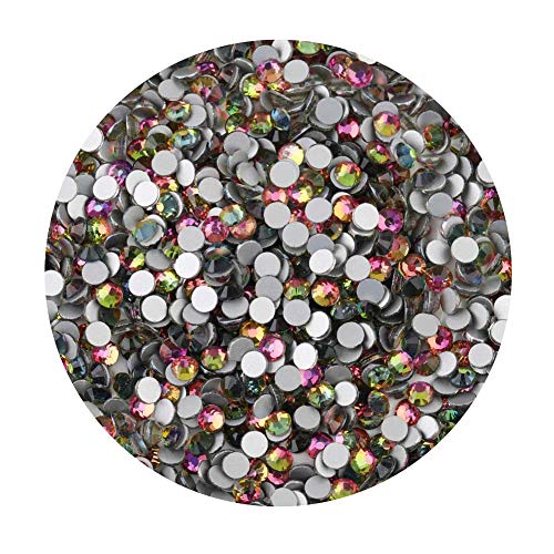 Image of Beadsland 2880pcs Flat Back Crystal Rhinestones Round Gems for Nail Art and Craft Glue Fix, Rainbow,SS10,2.7-2.9mm