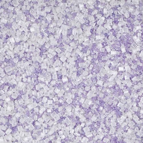 Image of Purple and White Sanding Sugar Sprinkles, 4.6 oz Edible Lavender Sugar Crystals for Baking Topping, Cupcakes, Cookies, Ice Cream & Cake Decorating, Wedding Party Birthday Christmas Holiday Supplies