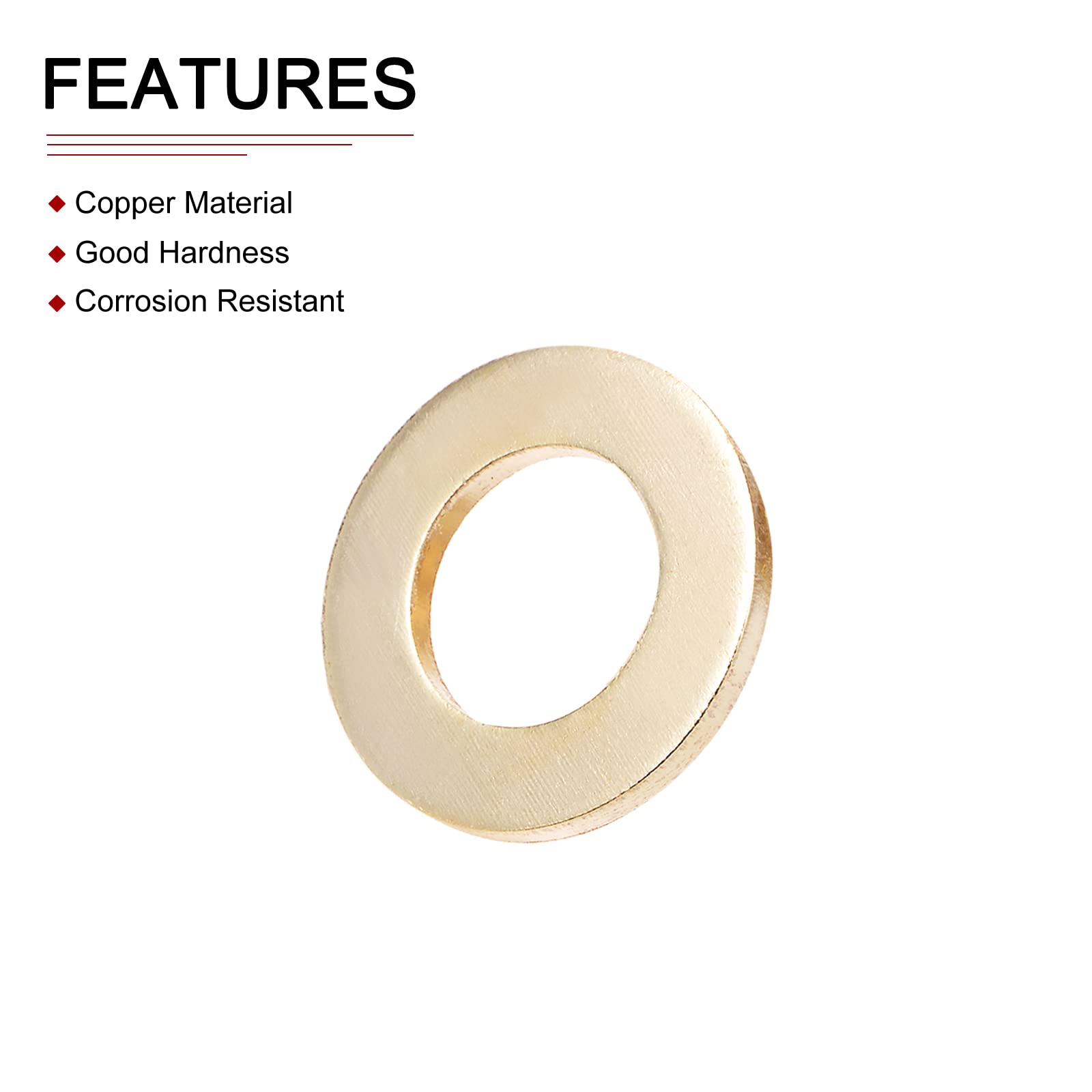 DTGN 20.5mmx36mmx3mm(IDxODxT) Flat Brass Sealing Washers - 10Pack - Good for Industrial Machinery M20 Screws - Brass Flat Ring Gaskets - Image 3