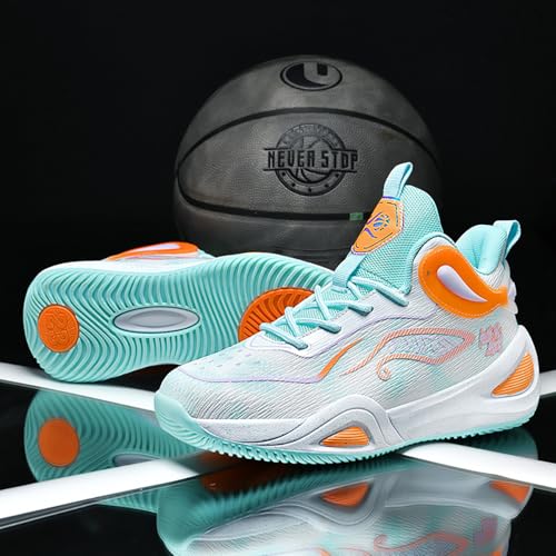 Image of Womens Mens Basketball Shoes High Top Fashion Volleyball Sneakers Breathable Lace Up Non Slip Sport Outdoor Shoe for Unisex