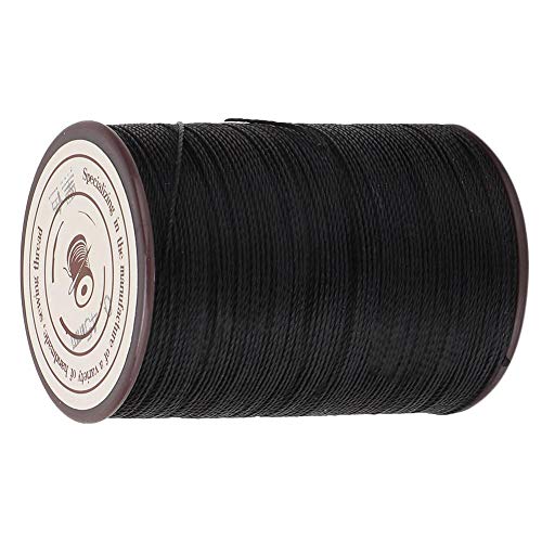 0.45Mm Leather Waxed Thread Cord Polyester Thread For Leather Diy Project Necklace Bracelet Craft Making 160M/Roll(Black) #TOP5