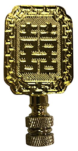 Image of Royal Designs Chinese Joy Symbol 2.75 inch Lamp Finial for Lamp Shade, Polished Brass