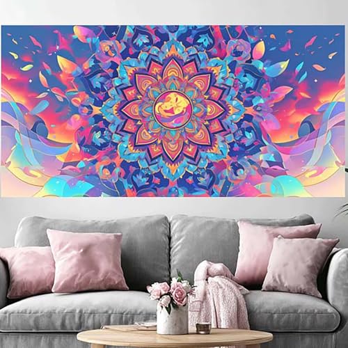 Mandala Grand Diamond Painting 80x240cm pour un salon style bohème