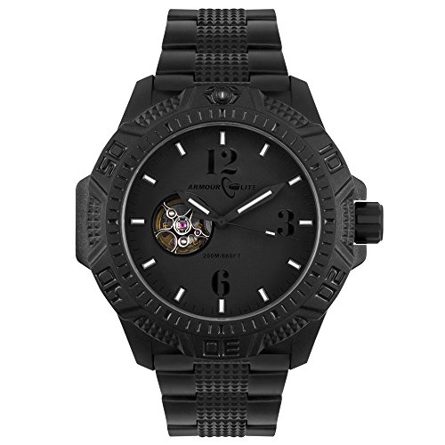 Armourlite Caliber Series Blackout Automatic Watch - Stainless Steel Band AL1224