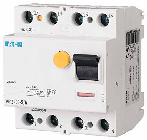 EATON PFR2-1-S/A Disyuntor de Corriente Residual, 25A, 0P, 1mA, A-Char