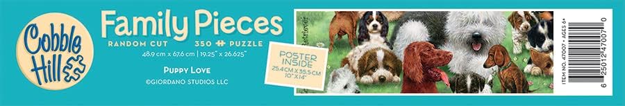 Miniatura 5 de Cobble Hill Family Piece's 350 Puzzle - Puppy Love - Muestra de póster incluido