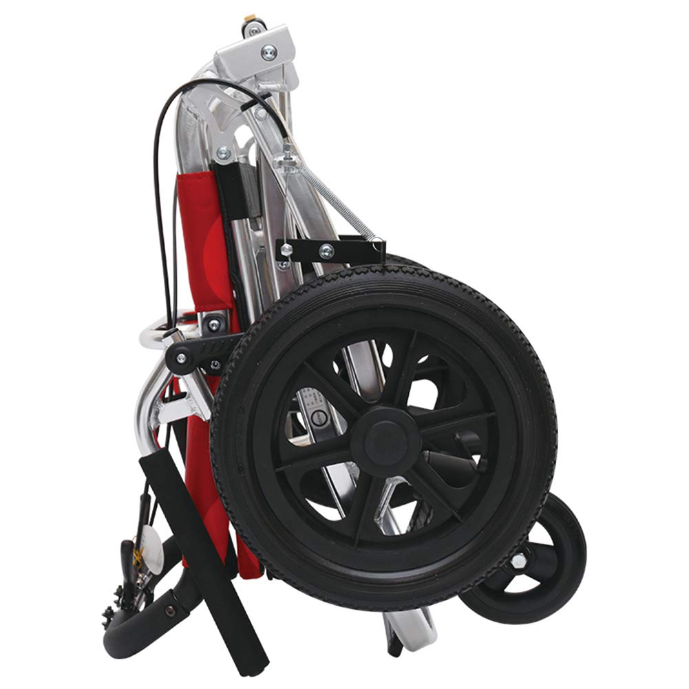 Silla De Ruedas Móvil De Transporte Ligero, Plegable, Ligera, De Aluminio, Con Frenos De Mano, Silla De Viaje De Tránsito Portátil, Color Negro