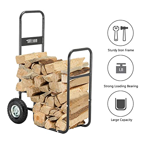 Rovsun Firewood Cart Wood Hauler Fireplace Log Carrier Mover thumb #2