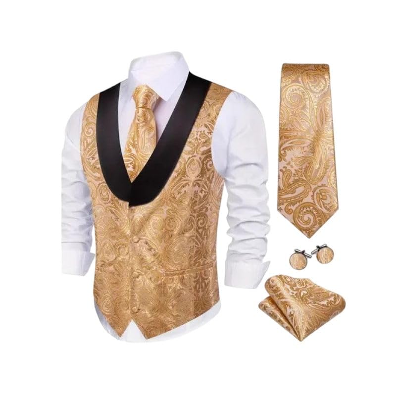 Chaleco de traje para bodas y eventos formales con cuello chal 5