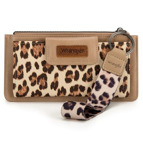 Image of Montana West X Wrangler Wallet for Women Ladies Female Card Cases & Money Organizers Wristlet with Wallet Large Clutch with Coin Purse Smooth Zipper and Rfid Lining