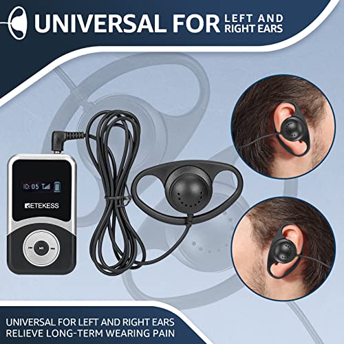Retekess T130S Whisper Tour Guide System, dispositivos de escucha asistida para iglesia, rango mejorado de 100m, 20 horas de standby, operación con una tecla, 1 transmisor 15 receptores miniatura 5