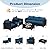 LOUVIXA 7 Piece Outdoor Patio Furniture Set, Rattan Chairs Glass Table Wicker Conversation Seating Sectional Sofa with Cushions Colorful (B-Coffee-Peacock Blue, B-7 Pieces-Tilted Back)