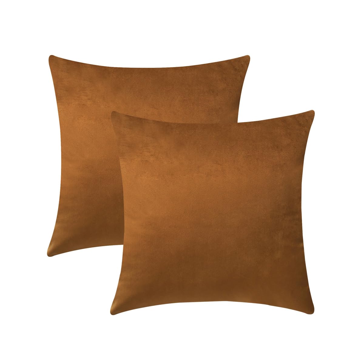 KGOPKSoft Velvet Square Decorative Throw Pillow Covers for Sofa,Couch,Bed,Car Home Decor (18 * 18, Coffee)