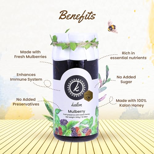 Image of KALON 100% Natural Mulberry Preserved Honey | No Added Sugar and Preservatives | Berrylicious Flavour - 300 gm