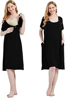 Mama & Wish Labor and Delivery Gown 3 in 1 Labor, Nursing Gown for Hospital Made with Ultra-Soft Fabric for Ultimate Comfort