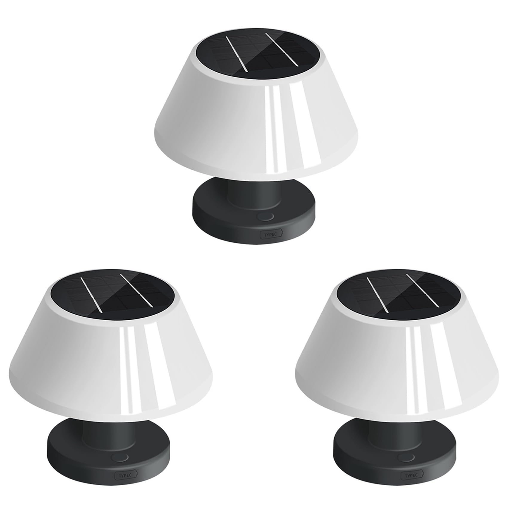 Vjsujehgy 3X Outdoor Solar Table Lamp Waterproof Garden Indoor Desk Solar Read Lamp Dimmable Cordless Night Light