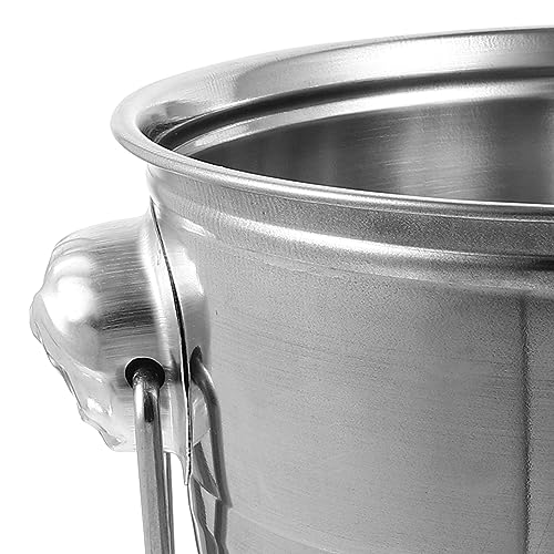 UPKOCH Balde De Gelo De Aço Inoxidável 5L Isolado Balde De Cubo De Gelo Com Pinça De Gelo Para Refri