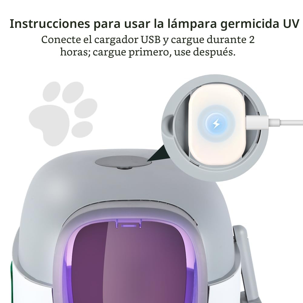 WODFARR - Arenero autolimpiable para gatos, plástico, polipropileno, con bolsa ambientadora y pala para arena para gatos, color gris