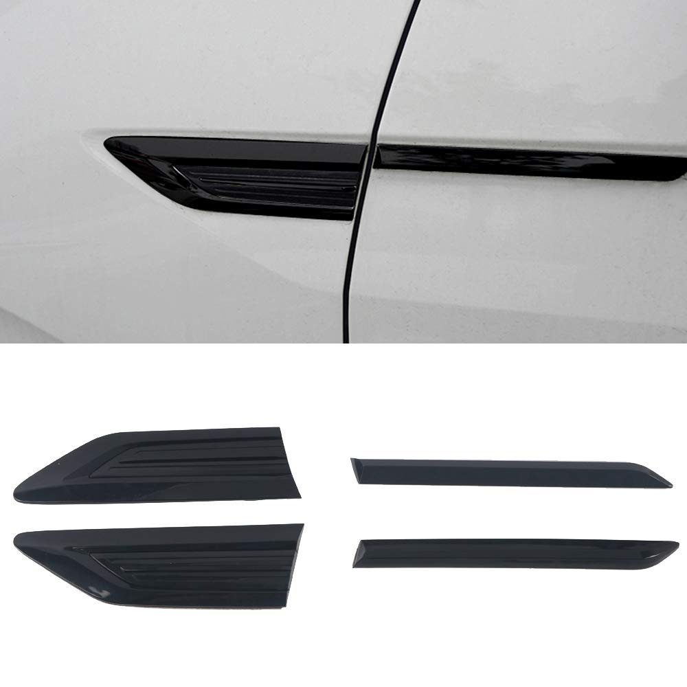 Autophoton Car Accessories for Tiguan 2017 2018 2019 2020 2021 Side Wing Fender Emblem Badge Stickers Cover Trim Decoration (Black)