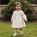 Toddler Baby Girl Halloween Dress Plaid Long Sleeve Smocked Pumpkin Face Print Outfit A-line Fall Dresses for Kids (Khaki Turkey, 2-3 Years)