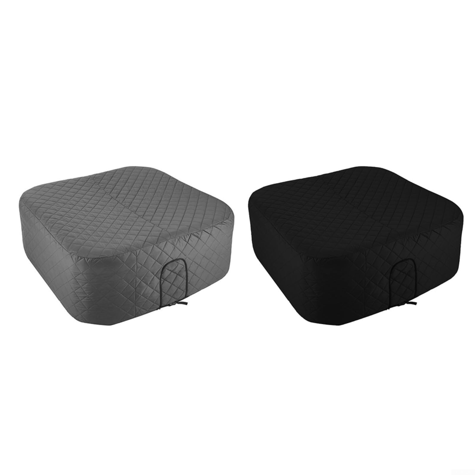 Housse thermique gonflable, pour protection isolante imperméable avec dessus noir absorbant le soleil, 145 x 145 x 70 cm, convient pour 4 à 6 personnes spa carré (noir)