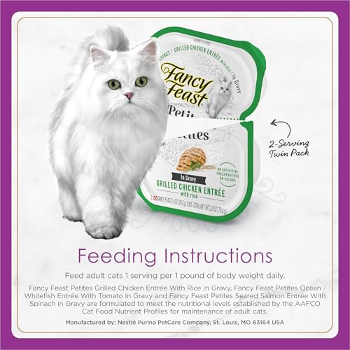 Image of Purina Fancy Feast Gourmet Wet Cat Food Variety Pack, Petites Gravy Collection, break-apart tubs, 24 servings - (Pack of 12) 2.8 oz. Tubs