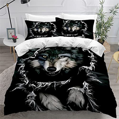 Housse de Couette 220x240 Loup 3D Parure Lit 2 Personnes - 2