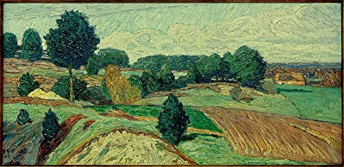 Pintura de lienzo de Heinrich Vogeler, paisaje vintage de Worpswede decorativo de 60x90cm