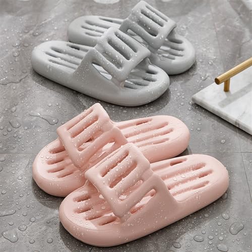 Slippers Bathroom Slippers with Drain Holes Women Men Non-Slip Home Slippers Quick Drying Shower Slides EVA Shower Shoes Summer Sandals(Black,44-45)2