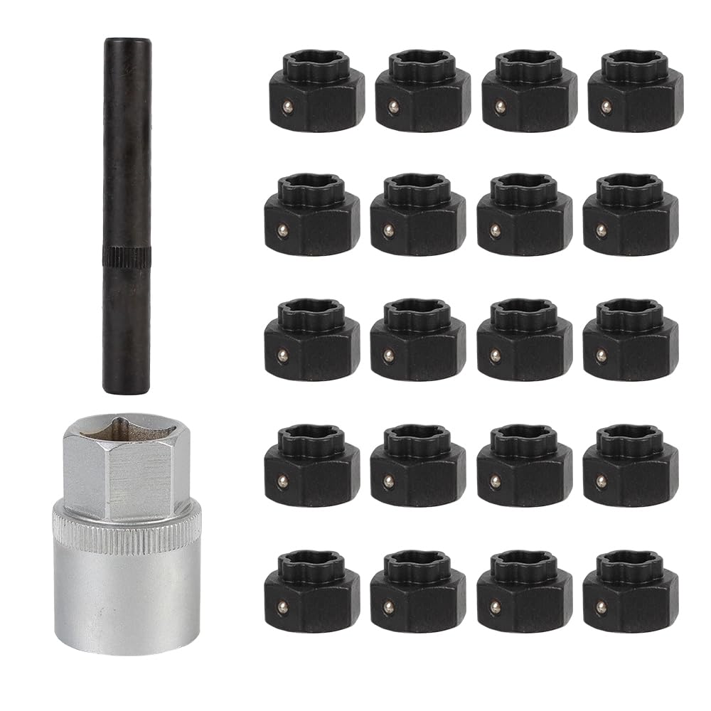 Llave Vaso Desmontaje de Tuercas Antirrobo de Seguridad Compatible con vehículos con Tornillos de Seguridad