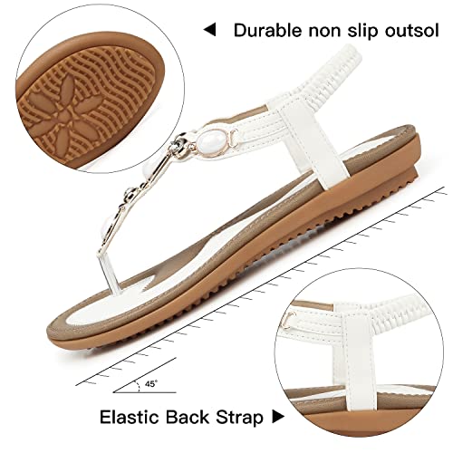 Image of SHIBEVER Flat Sandals for Women Dressy: Summer Comfortable Dress Thong Flats Sandal