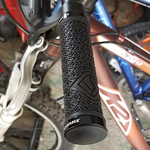 Teyssor Bike Grips, Mountain Bike Handlebar Grips with Aluminum Double Lock for MTB BMX Bicycle, Black - Image 2