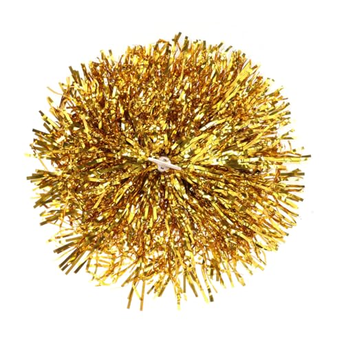 CORHAD Pompones de Plástico Dorados con Anillo de Unidades para Animación Deportiva y Eventos Escolares y Resistentes para Competición y Animar Fútbol y Baloncesto