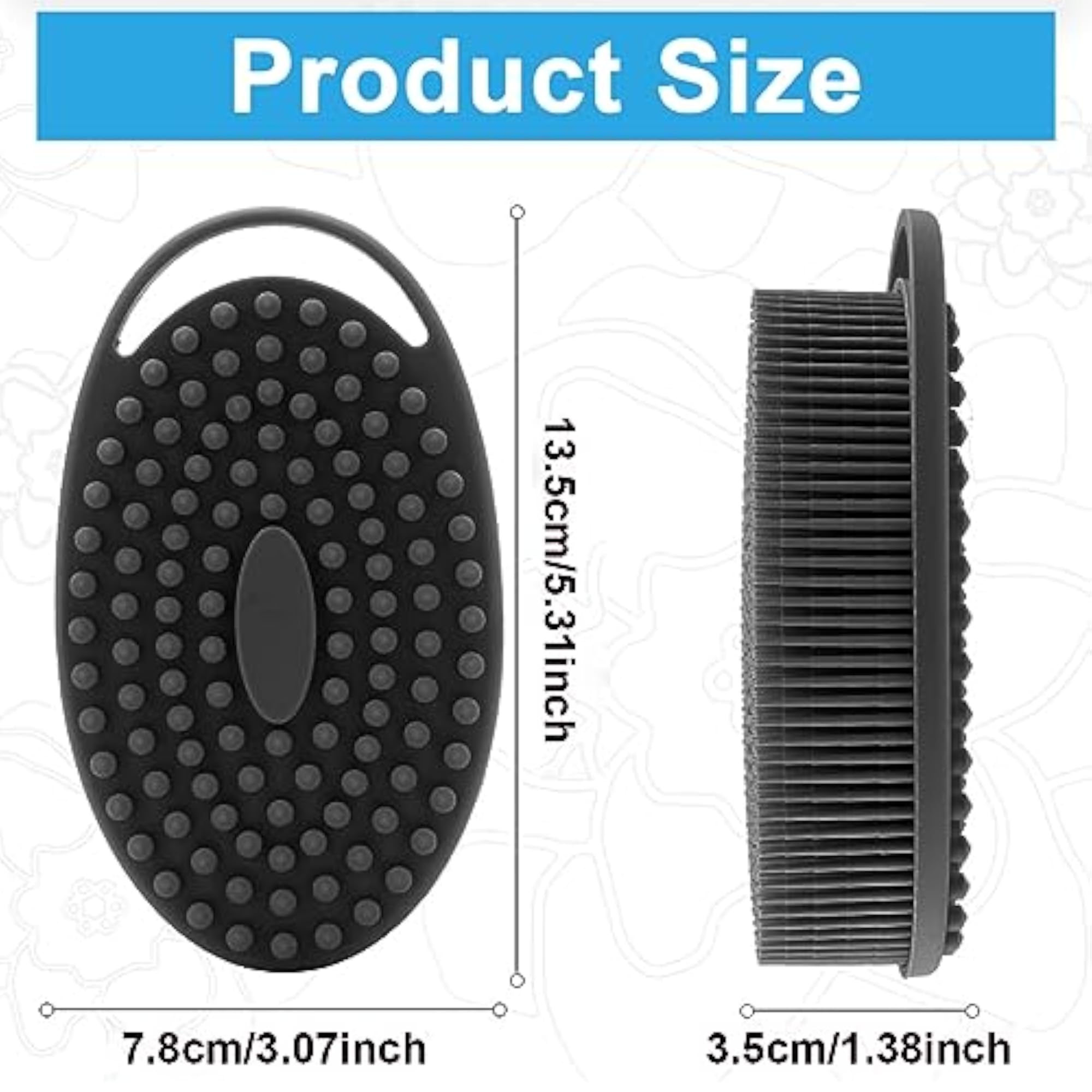 Silicone Body Scrubber, 2 in 1 Exfoliator with Handle