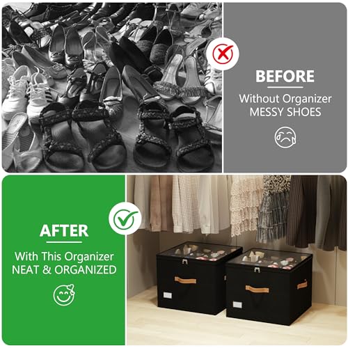 2 Stück Schuh-Organizer für Schrank,Schuhorganizer für Closet, Passt 16 Paare, große Schuhschrank, Schuh-Organizer… – Ansicht 4