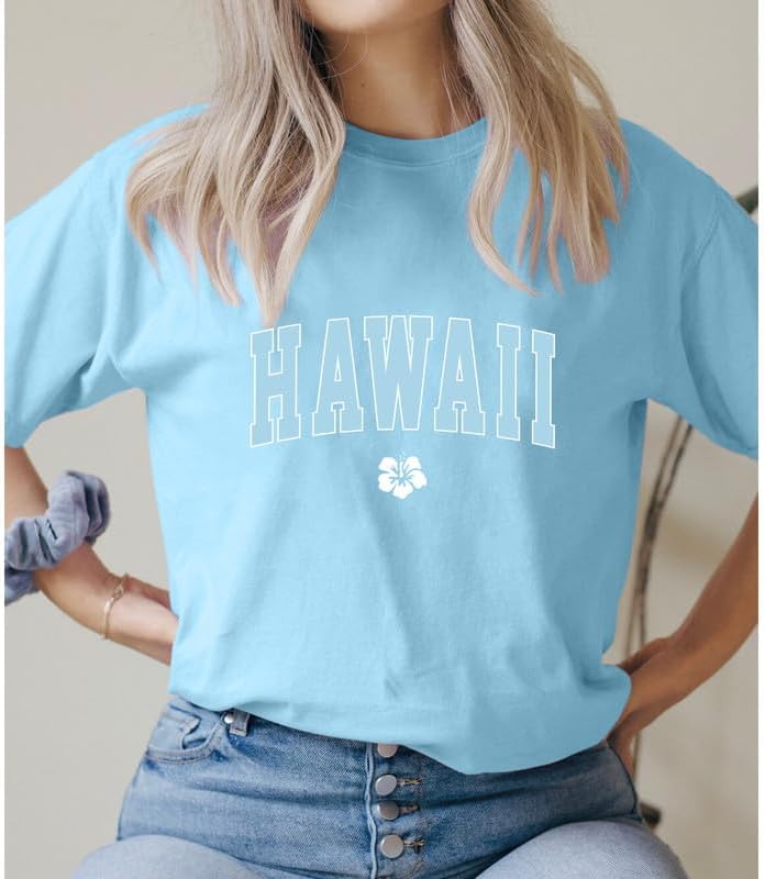 Hawaiian Shirts for Women Oversized Hawaii Graphic Tees for Teen Girls Preppy Aesthetic Shirts Beach T Shirts Tops - Image 3