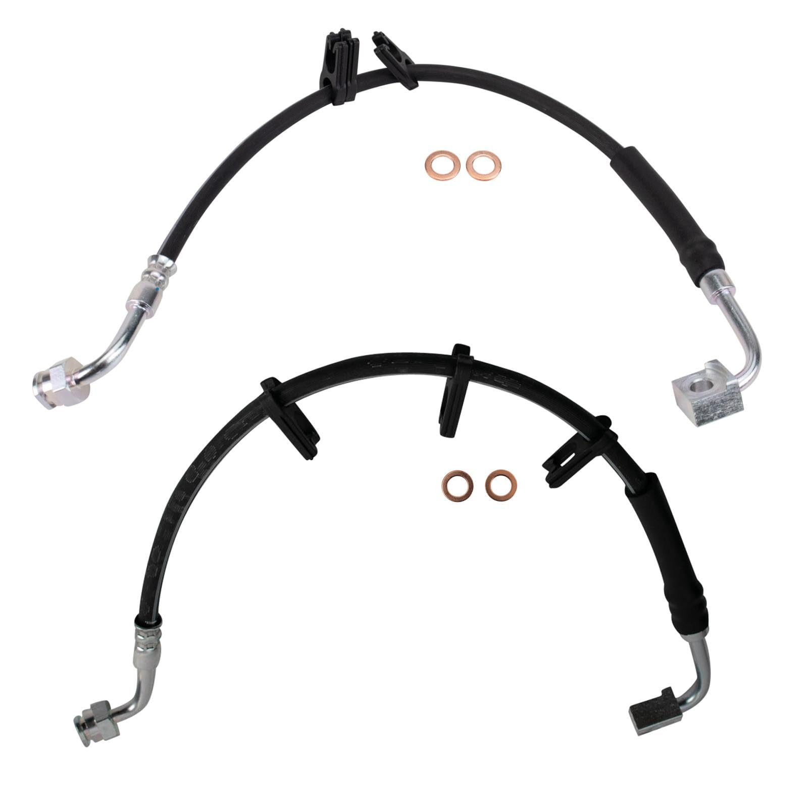 TRQ Front Driver &amp; Passenger Side Brake Hose Set