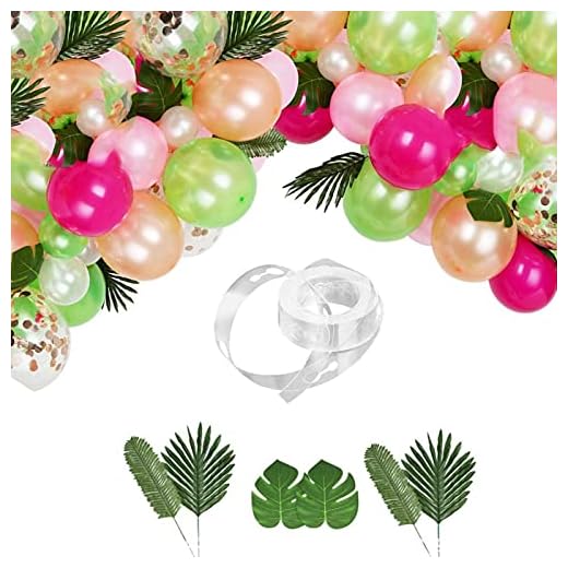 83 Piezas Globo de Hoja de Palma, Decoraciones de Cumpleaños, Globo Fiesta Selva Tropical, Adecuado para Decorar Fiestas de Cumpleaños y Fiestas Temáticas de la Jungla(6 Estilos)
