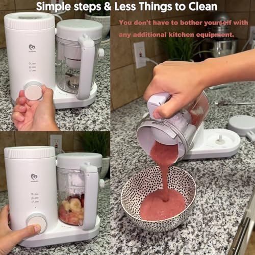 Bellababy Baby Food Maker Bellababy Baby Food Processor, Puree Blender Steamer With Reversible Steam Basket thumb #8